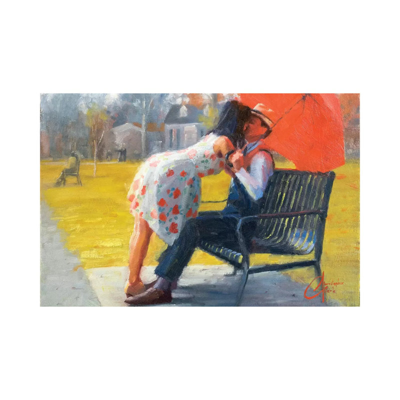 Kiss In Late Autumn by Christopher Clark - Floater Frame Gallery-Wrapped Canvas Giclée on Canvas, Wrapped Canvas