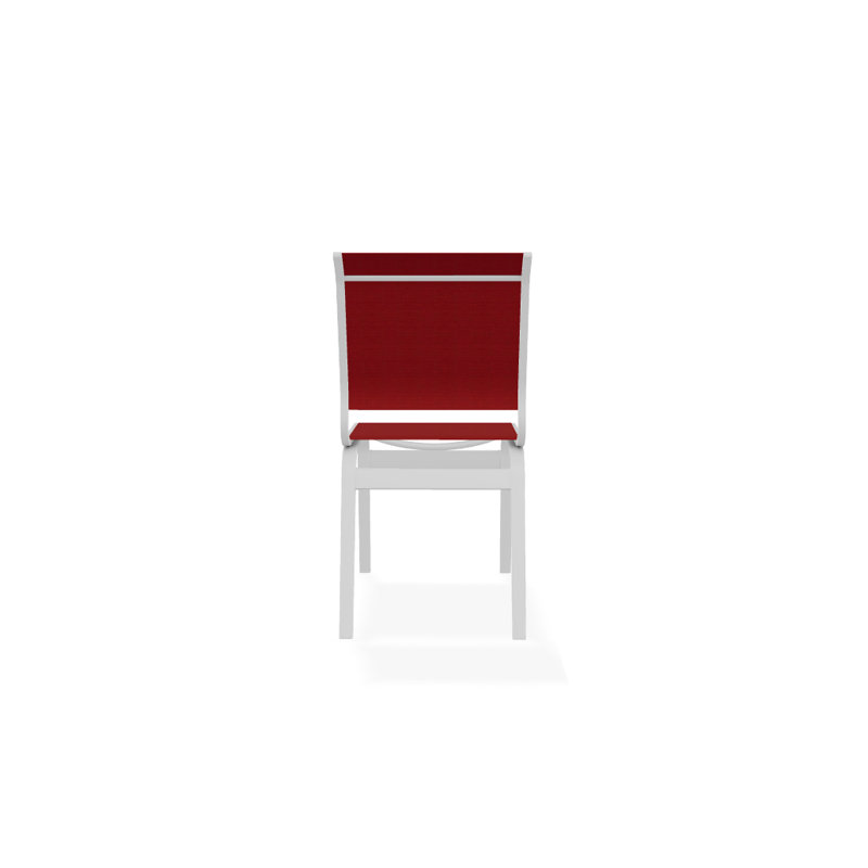Chaise d'appoint de salle à manger Hiraku, Rouge 1D Sunbrella®, Blanc texturé
