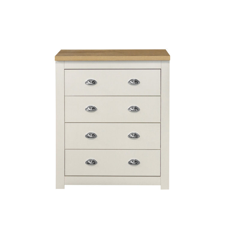 Napanoch 4 Drawer Chest, Cream/Oak