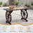 Rustic Solid Wood Patio Dining Table With Wheel Legs