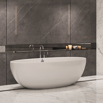 Salem 66" x 36" Freestanding Soaking Acrylic Bathtub