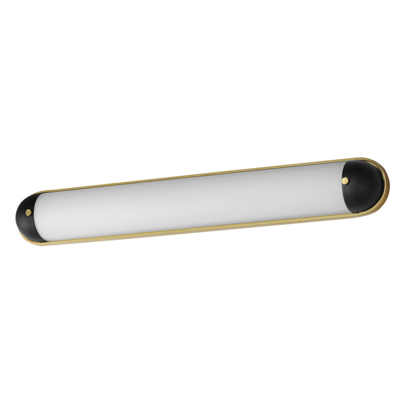 Dimmable LED Bath Bar, Black/Natural Aged Brass