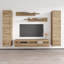 Meuble audio-vidéo mural flottant moderne de 100 po avec éclairage à DEL 16 couleurs, finition ultrabrillante-83274004