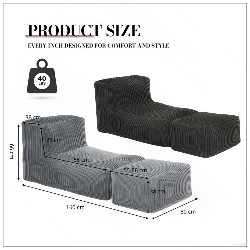 Méridienne modulaire ZDEK-Qianhui, Flanelle gris clair