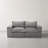 2 - Piece Upholstered Gray Chenille Modular Sectional Sofa with Cushion Back– Fully Compressed, No Assembly Required-1419080479