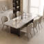 Table de salle à manger rectangulaire de couleur beige clair-4420700