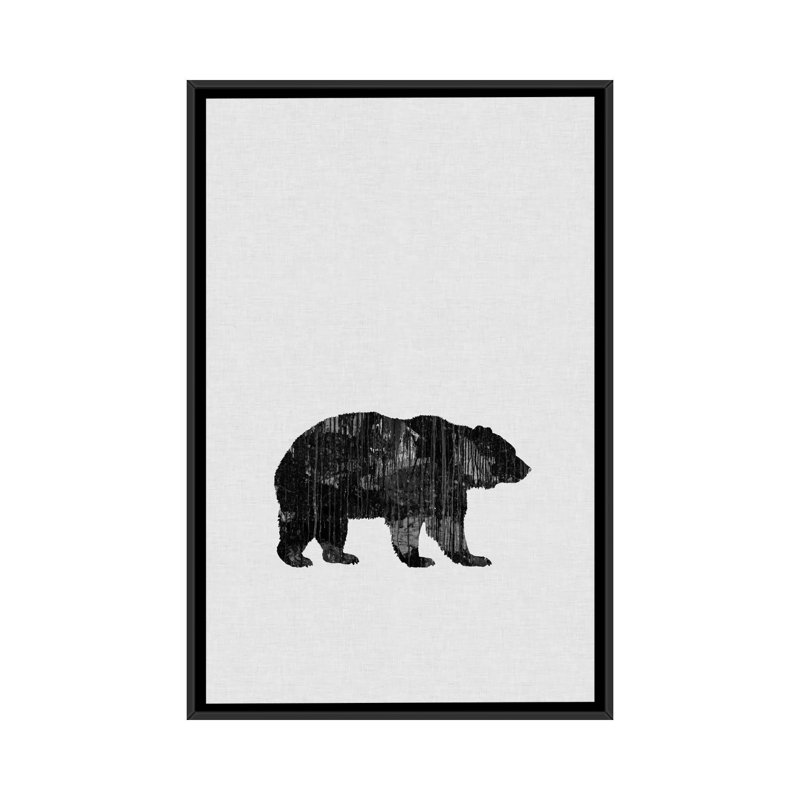 «Bear», impression sur toile, H 26 po x l 18 po x P 1,5 po, Toile avec cadre noir, Pas de tapis