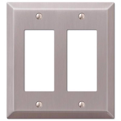 Amerelle Tindal 2 gang Metal Decorator Wall Plate 1 pk