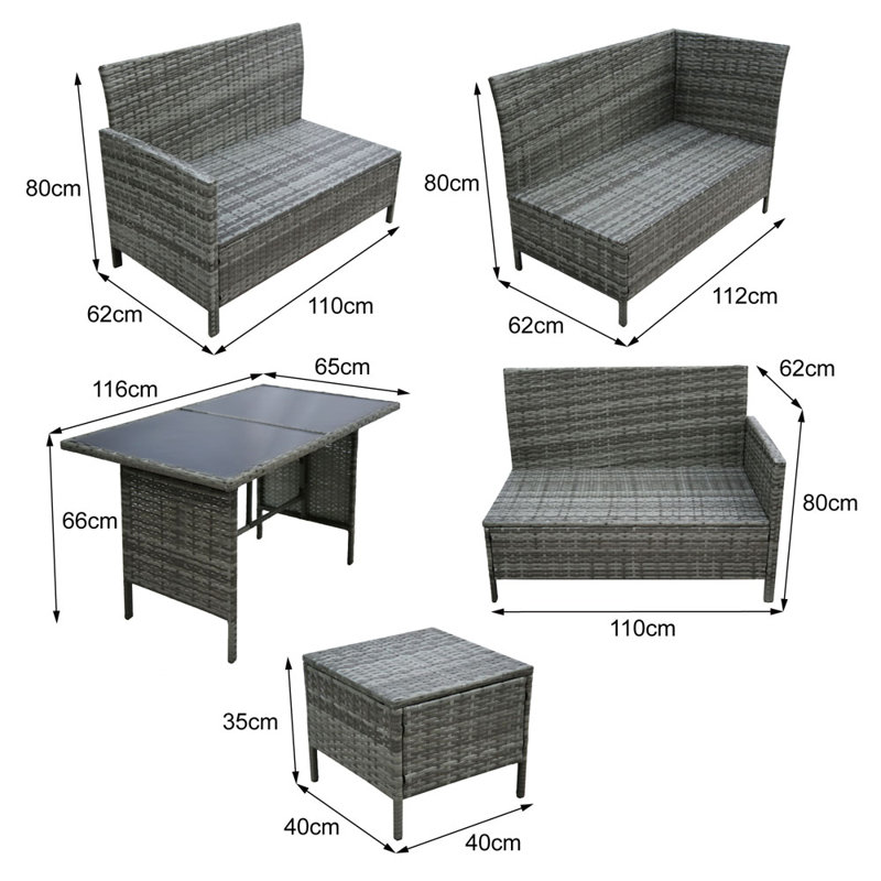 Abinesh Rattan Wicker 9 - Person Seating Group with Cushions
