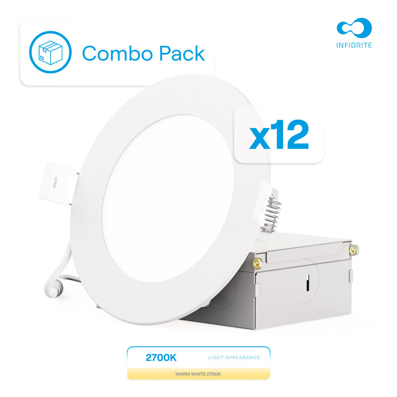 4 po à DEL mince encastré, 9 W, blanc doux 2700 K, à intensité variable