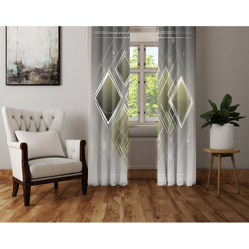 Semi Sheer Curtain Pair, 40" W x 61" L
