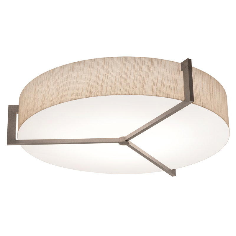 Yancarlos LumaFuse Flush Mount, Jute, Weathered Gray