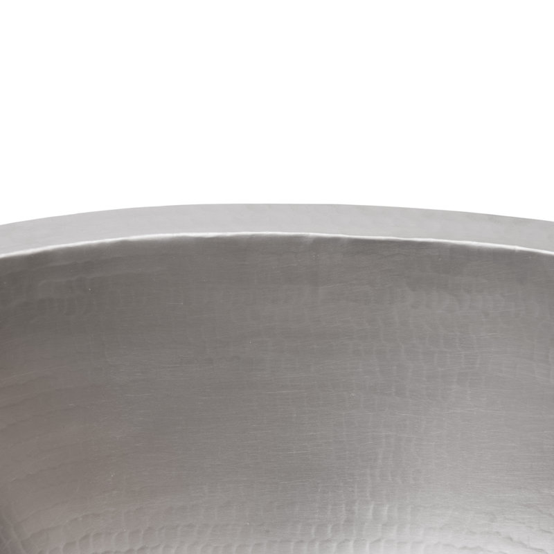 Lavabo de salle de bain ovale 19 "en cuivre martelé sous le comptoir, Nickel Electroless