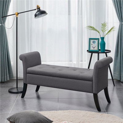 Sholom 52" W Upholstered Flip top Storage Bench