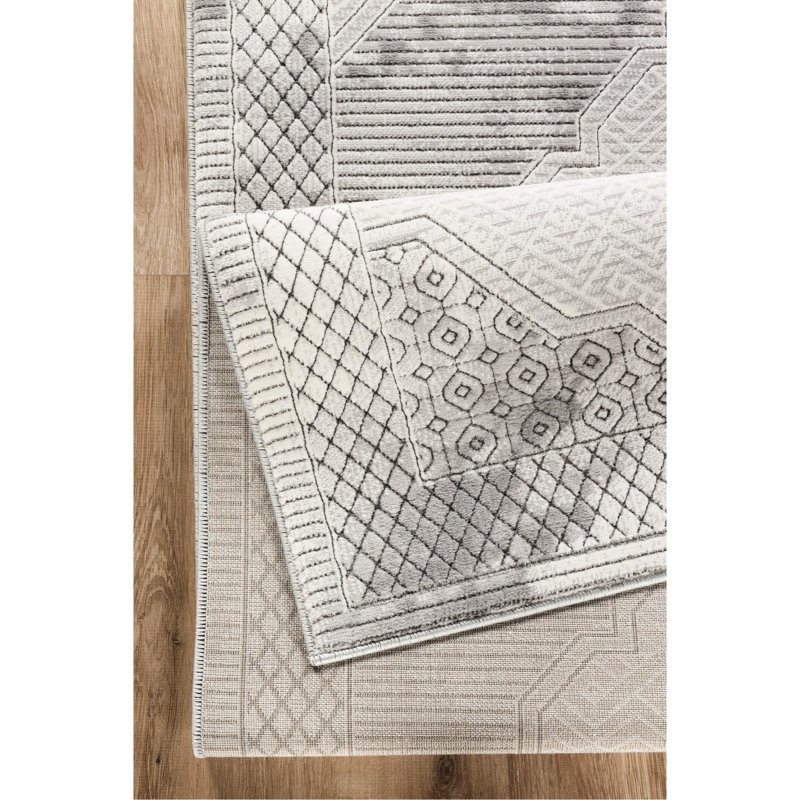 7 pi 10 po X 6 po, tapis, motif médaillon, + gris, fabriqué à la machine, style traditionnel et classique, 100%, envers en jute, et coffre-fort pour animaux de compagnie rectangulaire gris fabriqué à la machine avec style victorien Mid-Century