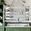Armoire à pharmacie encastrée ou à fixation en surface sans cadre à 2 portes avec miroir et tablettes en verre réglables-1611447864