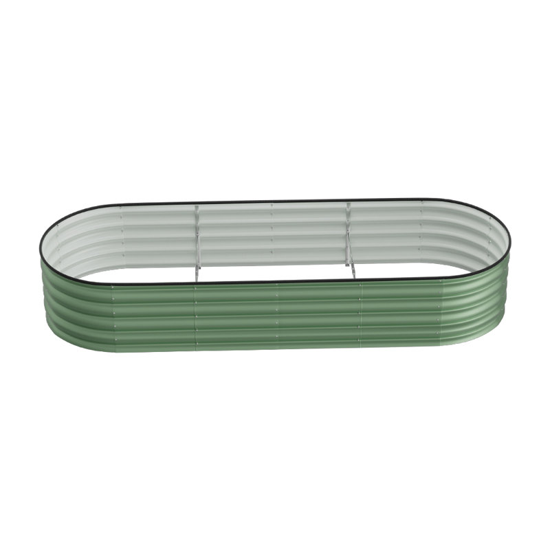 Brelon Galvanized Planter: Weatherproof, Child-Safe & Easy Drain, 42cm H x 240cm W x 80cm D, Green