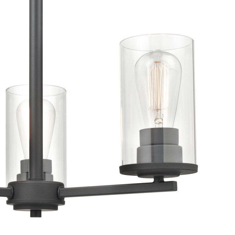 Lustre traditionnel unique à 3 lumières Verlana, Noir mat