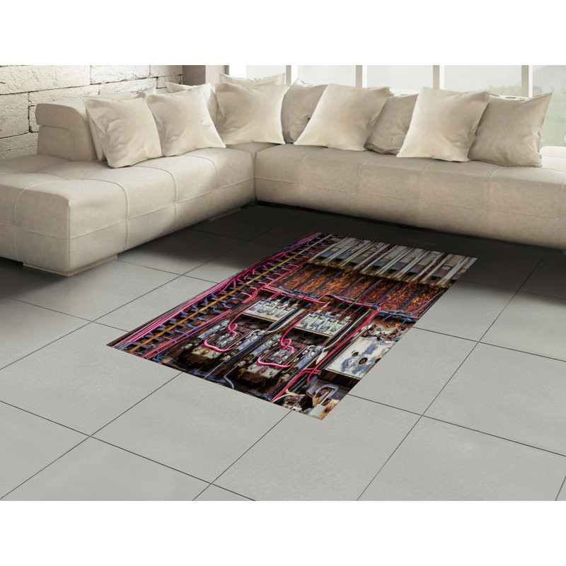 Wire High Density Long Fiber Poly Threads Decorative Area Rug Carpet, Rectangle 4' x 5'8"