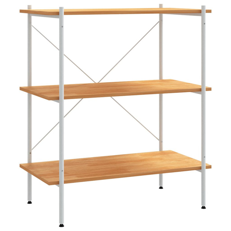 Luxton 80cm W Steel Shelving Unit, White/Oak