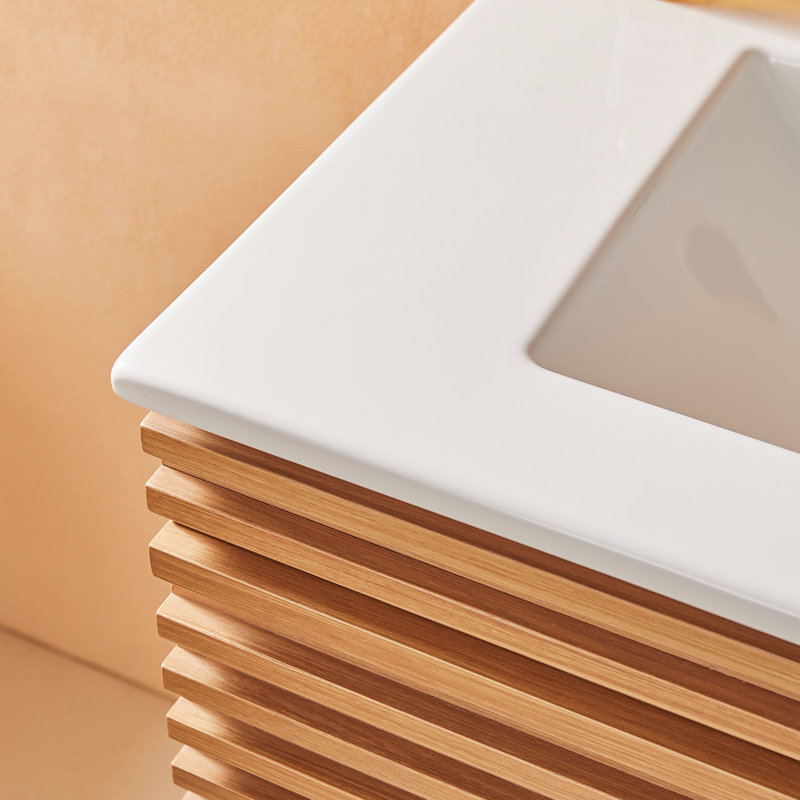 Meuble-lavabo mural simple et flottant 30 po avec lavabo en céramique