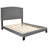 Modern Linen Fiber Upholstered Platform Bed Frame with Padded Headboard, Strong Wooden Slat Support, No Box Spring Required, Sturdy Construction, Clean Contemporary Bedroom Style, Easy Assembly