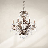 Filigrae 6 Light 22.5in x 26in Chandelier in Heirloom Gold with Clear Heritage Handcut Crystals