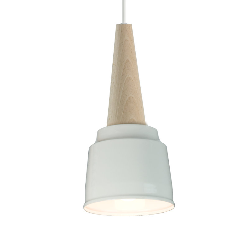 Rushden 1 - Light Wood Single Pendant, Grey