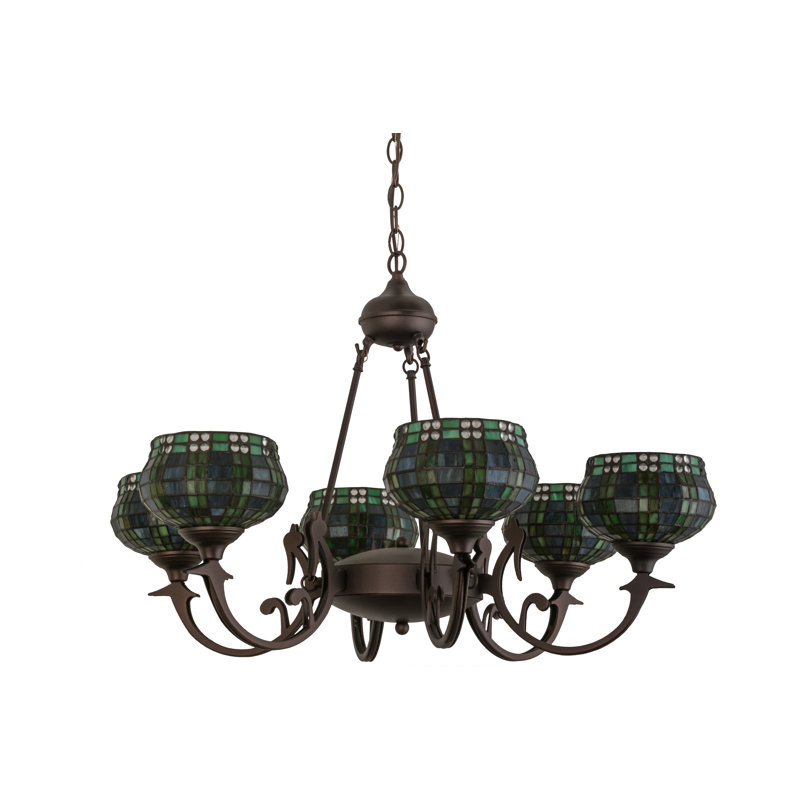 Jeweled 6 - Light Chandelier