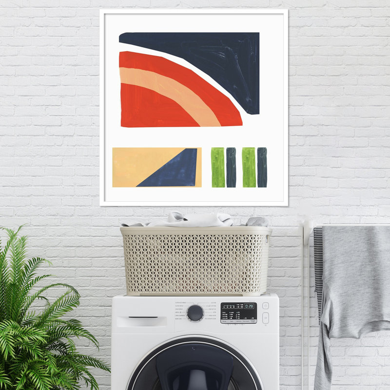 «Geometric Games I» par Tom Reeves, reproduction d'art encadrée, Blanc, H 33,12 po x l 31,75 po x P 1 po
