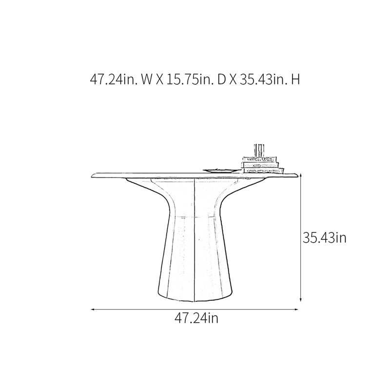 Modern Minimalist Console Table, 35.43" H x 47.24" W x 15.75" D, Khaki