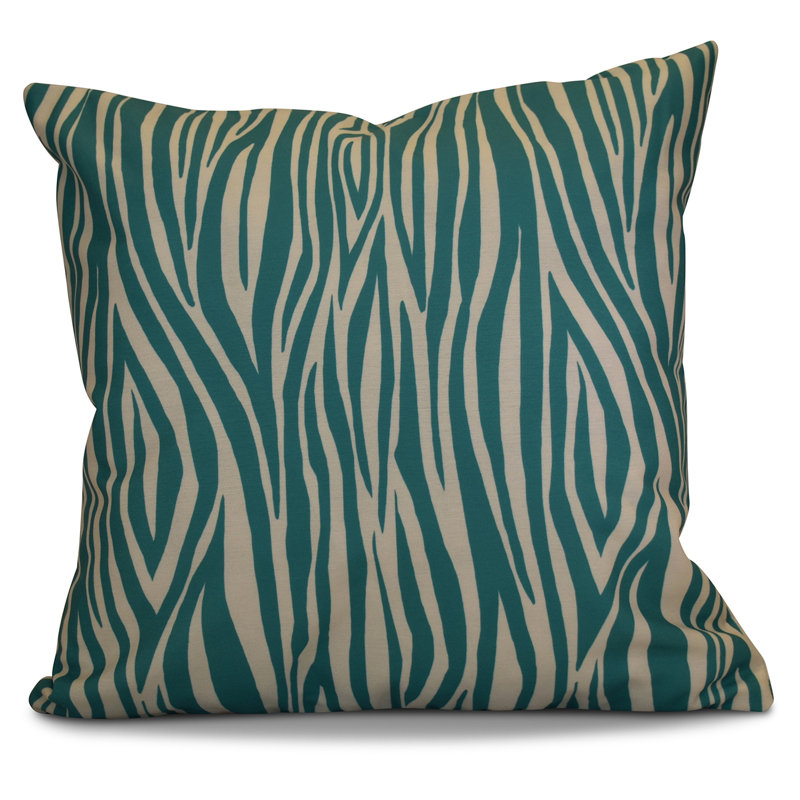 Housse de coussin d'extérieur carré en bois Flora and Fauna, 16 po x 16 po, Jade