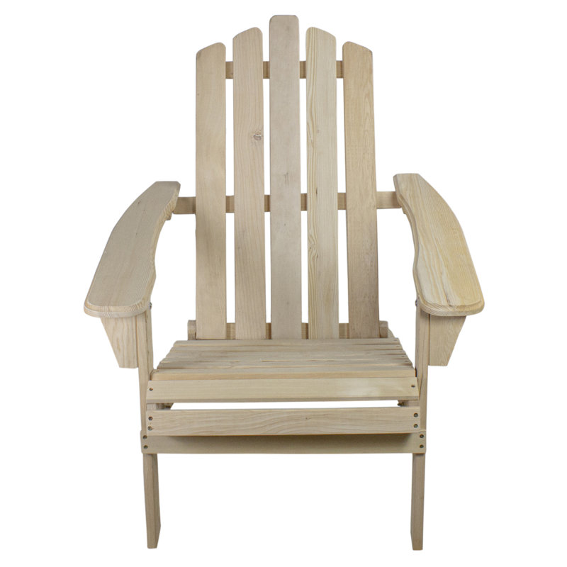36" Classic Folding Wooden Adirondack Chair, Brown