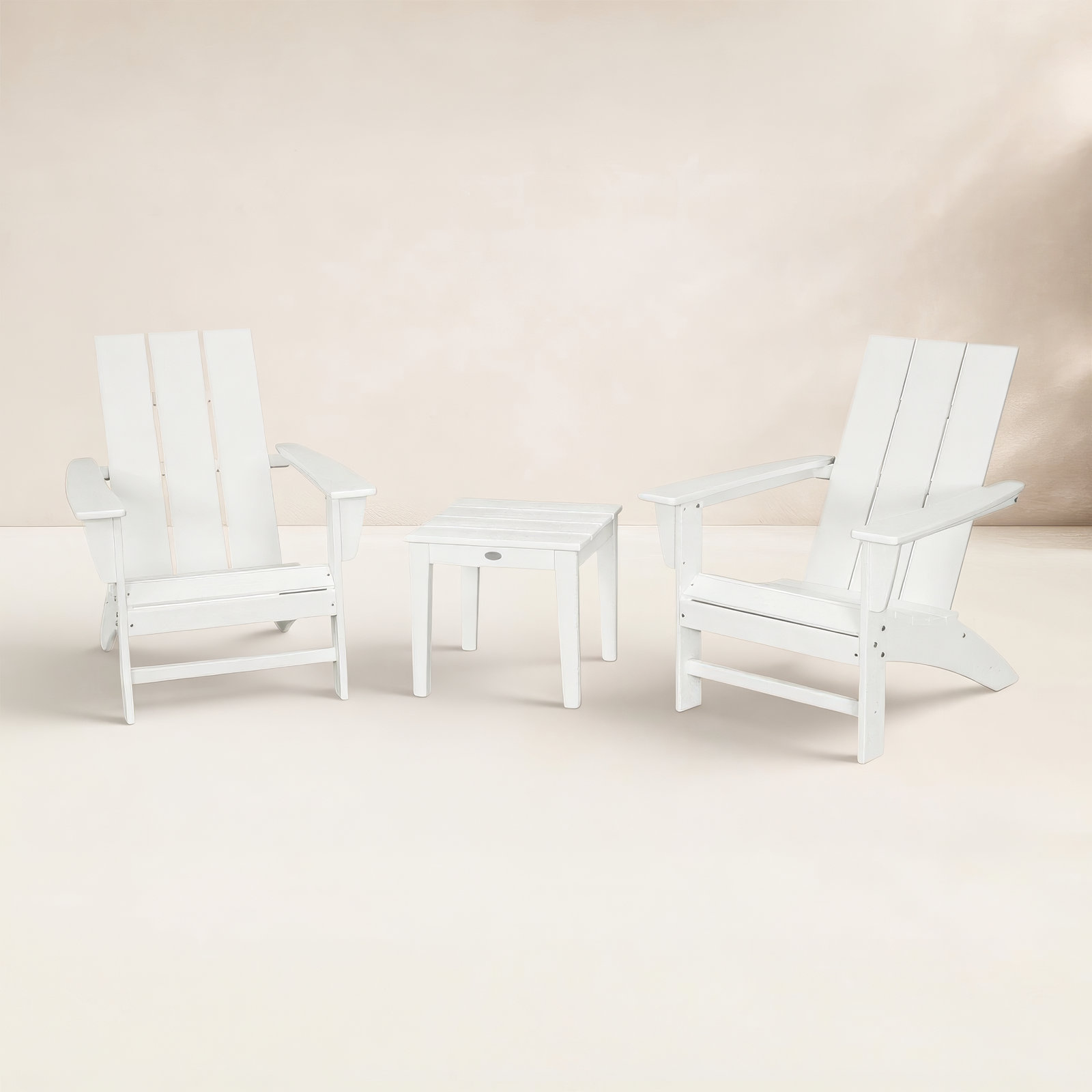 POLYWOOD Modern Adirondack 3-Piece Set, White