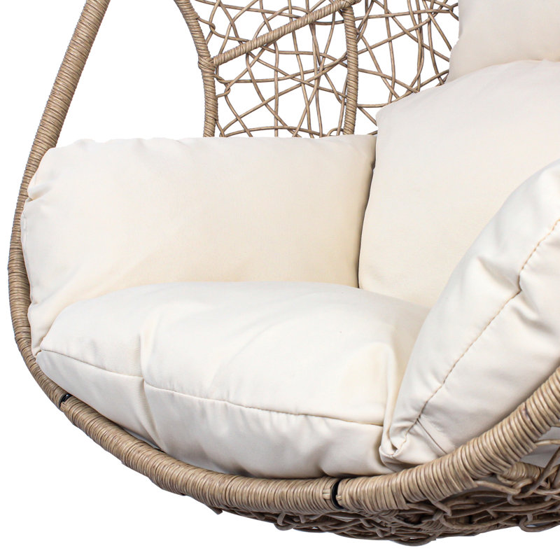 Balancelle en osier pour l'extérieur New Commmming, Beige, Naturel