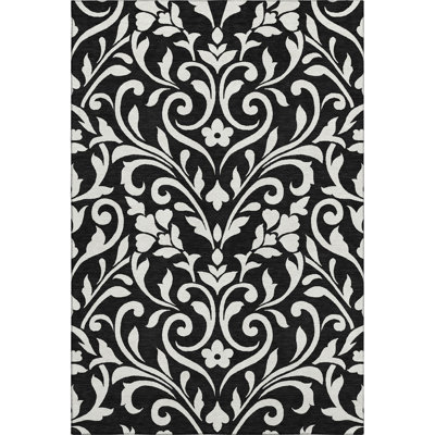 Premium Machine Washable Prisco Black Rug
