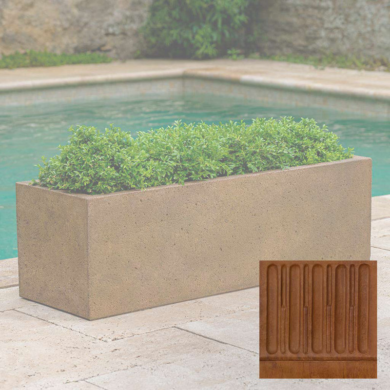 Boîte à fleurs en béton coulé Trough, Ferro rustique Nuovo