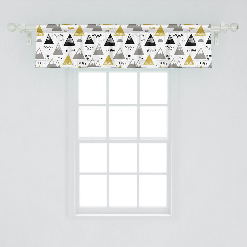 Ensemble de 2 cantonnières abstraites Ambesonne, blanc, multicolore_106389, L 54 po x L 12 po