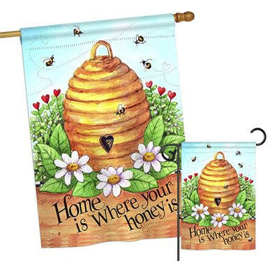Ensemble de drapeaux en polyester 40 x 28 po Lailani Bee Hive Home Garden Friends