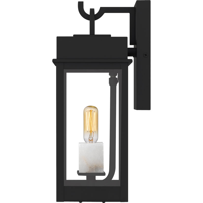 Carmen Matte Black Outdoor Wall Lantern, 1 Light, 13" H x 6.5" W x 6.25" D