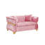 Causeuse Modern Sofas, velours rose 61,8 pouces, garniture en métal doré pour la maison