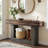 63" Long 2-Tier Farmhouse Console Table, Sturdy Open Storage Shelf & Scratch-Resistant Vintage Finish, Anti-Tip Design Suitable For Entryway