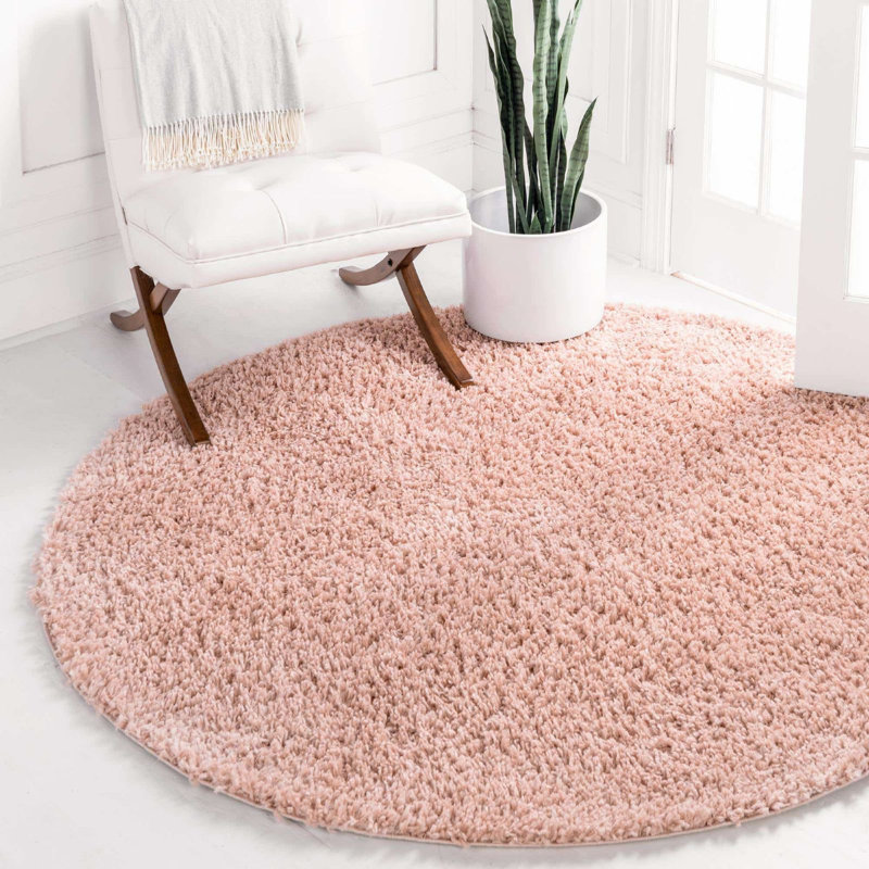 Rugs.com Solid Everyday Shag Rug, Round 6'