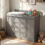 Grande table à langer blanche de 47,2 po avec 2 armoires et 4 tiroirs-1689730881