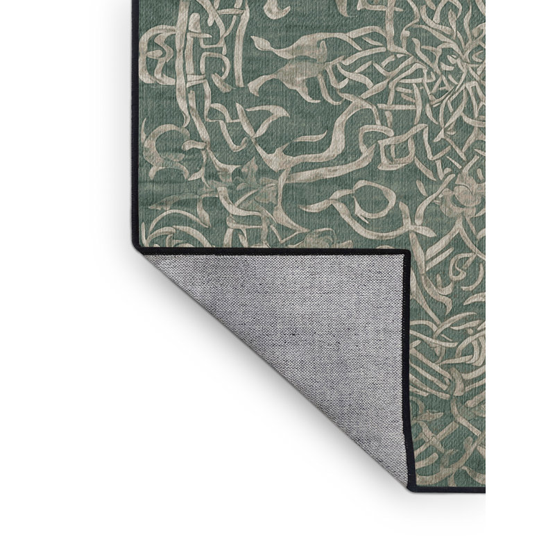 Machine Washable Gray Area Rug, Rectangle 2' x 3'
