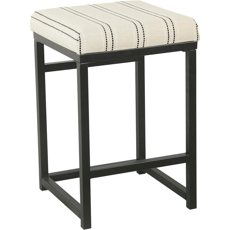 Tabouret de comptoir de 24 po Junad, Rayure crème