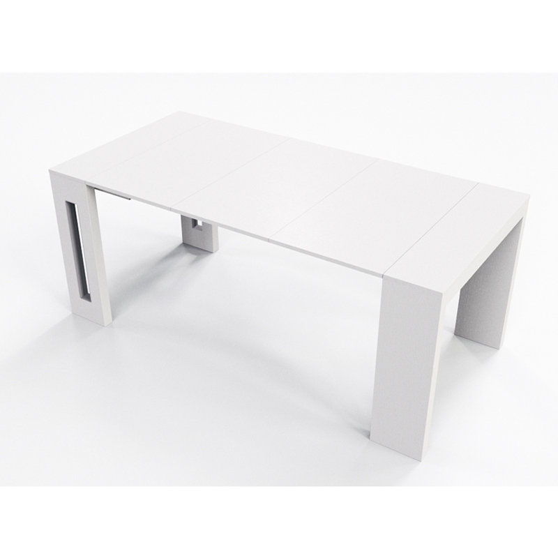 Table de salle à manger extensible, Blanc