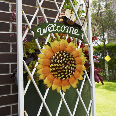 Panneau de bienvenue en métal tournesol