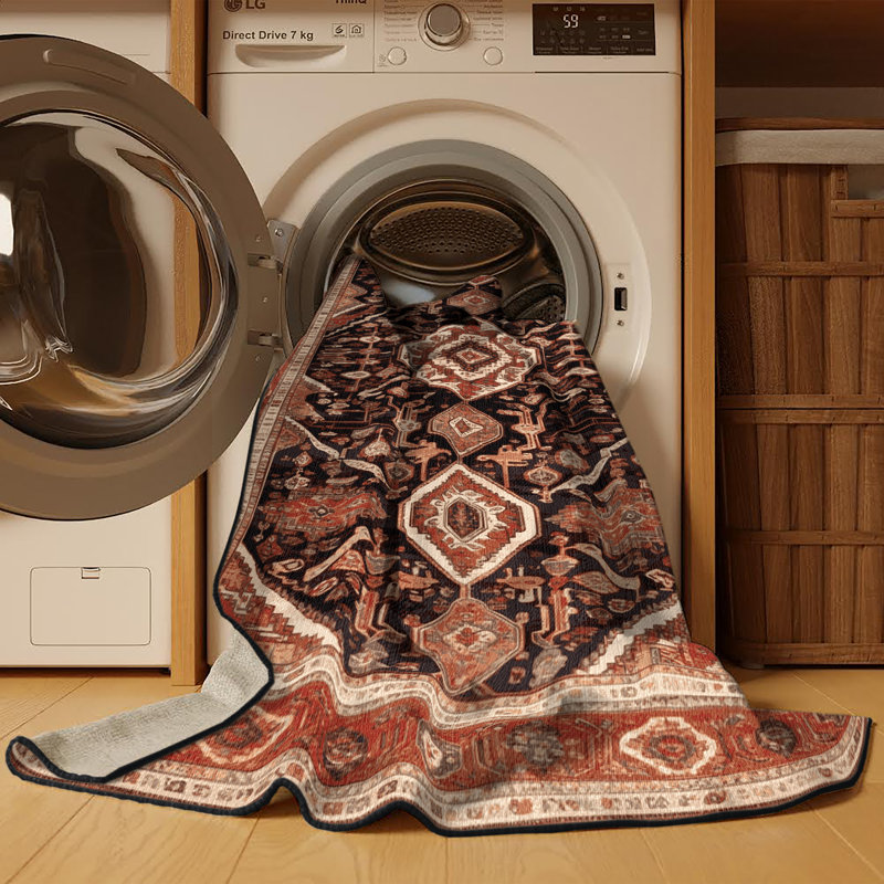 Tapis brun lavable à la machine, Carré 4 pi