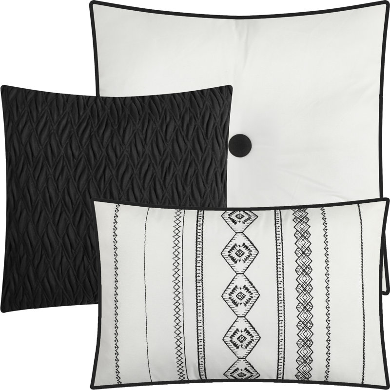 Joelle 7 Piece Geometric Comforter Set, Queen
